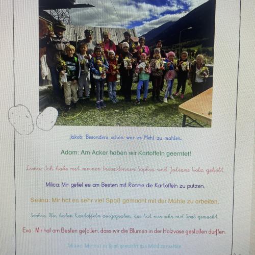 Sätze von den Schülern 